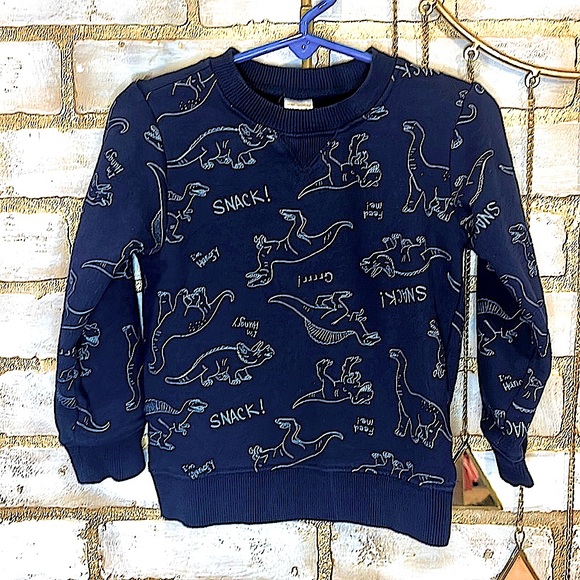 Carter’s Blue Graphic Print Dinosaur Sweatshirt, Toddler Size 3T. - Picture 2 of 4